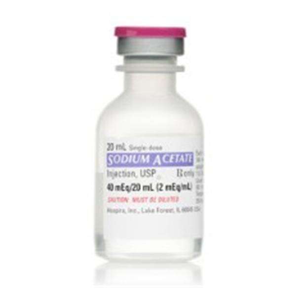 Sodium Acetate Injection Solution 100mL Strl Phrmcy Blk Pkg/Gls VL 25/Pk, 4 PK/CA